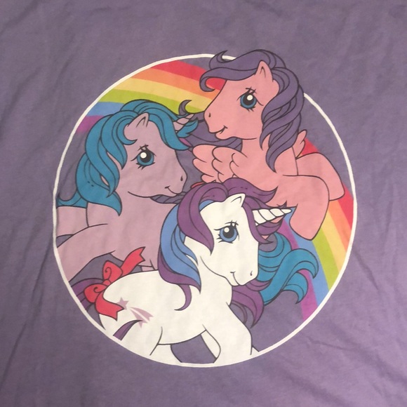 My Little Pony retro cropped shirt sleeve T shirt size Large - Picture 2 of 3